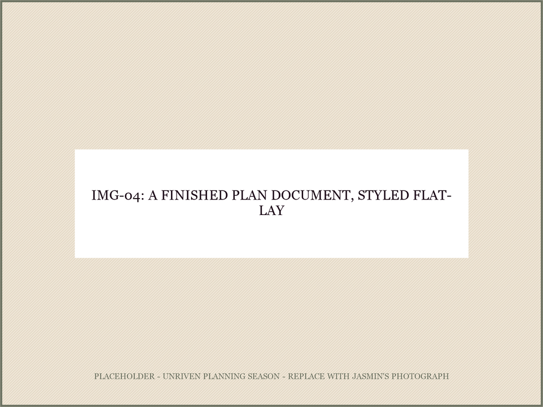 IMG-04: a finished plan document, styled flat-lay (the Old Porch style)