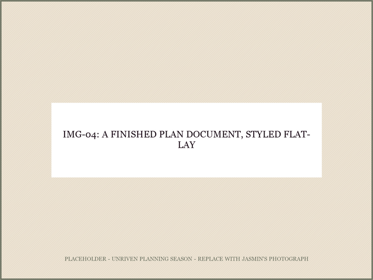 IMG-04: a finished plan document, styled flat-lay (the Old Porch style)